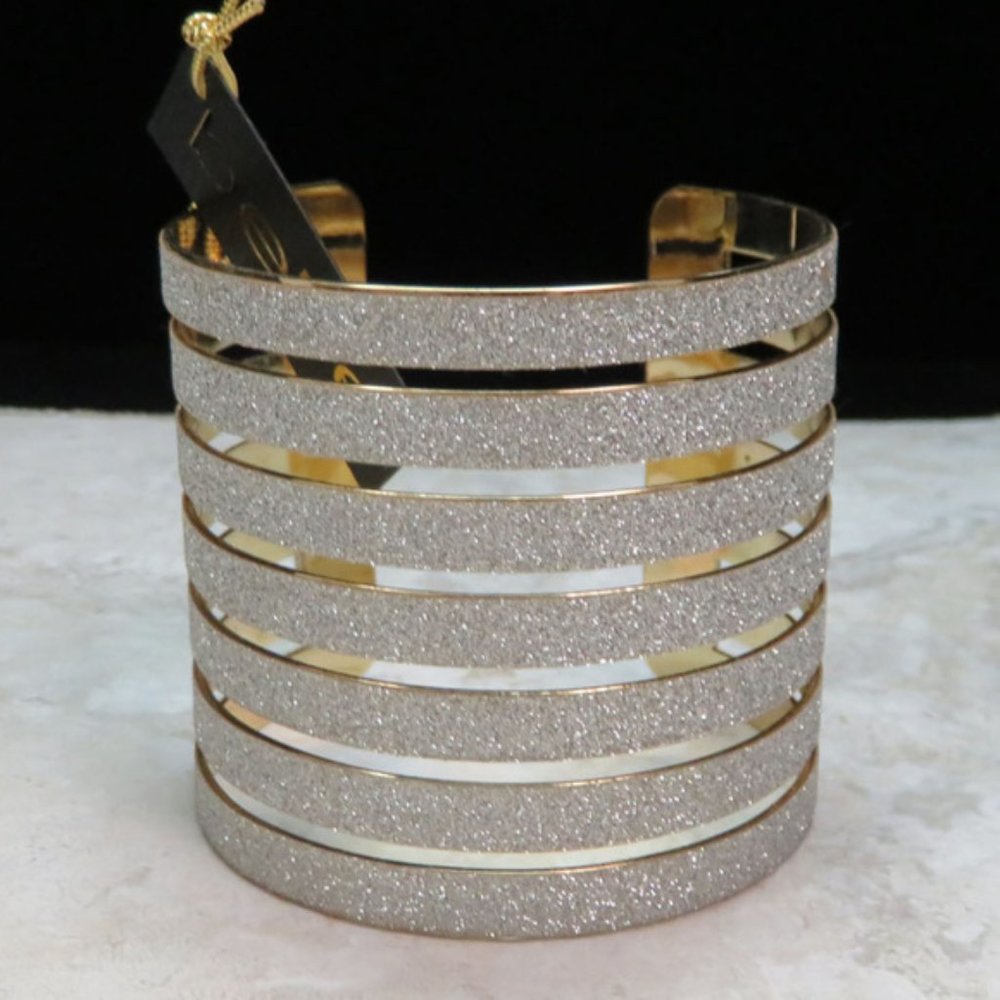 Bebe gold and glitter sparkly cuff bracelet